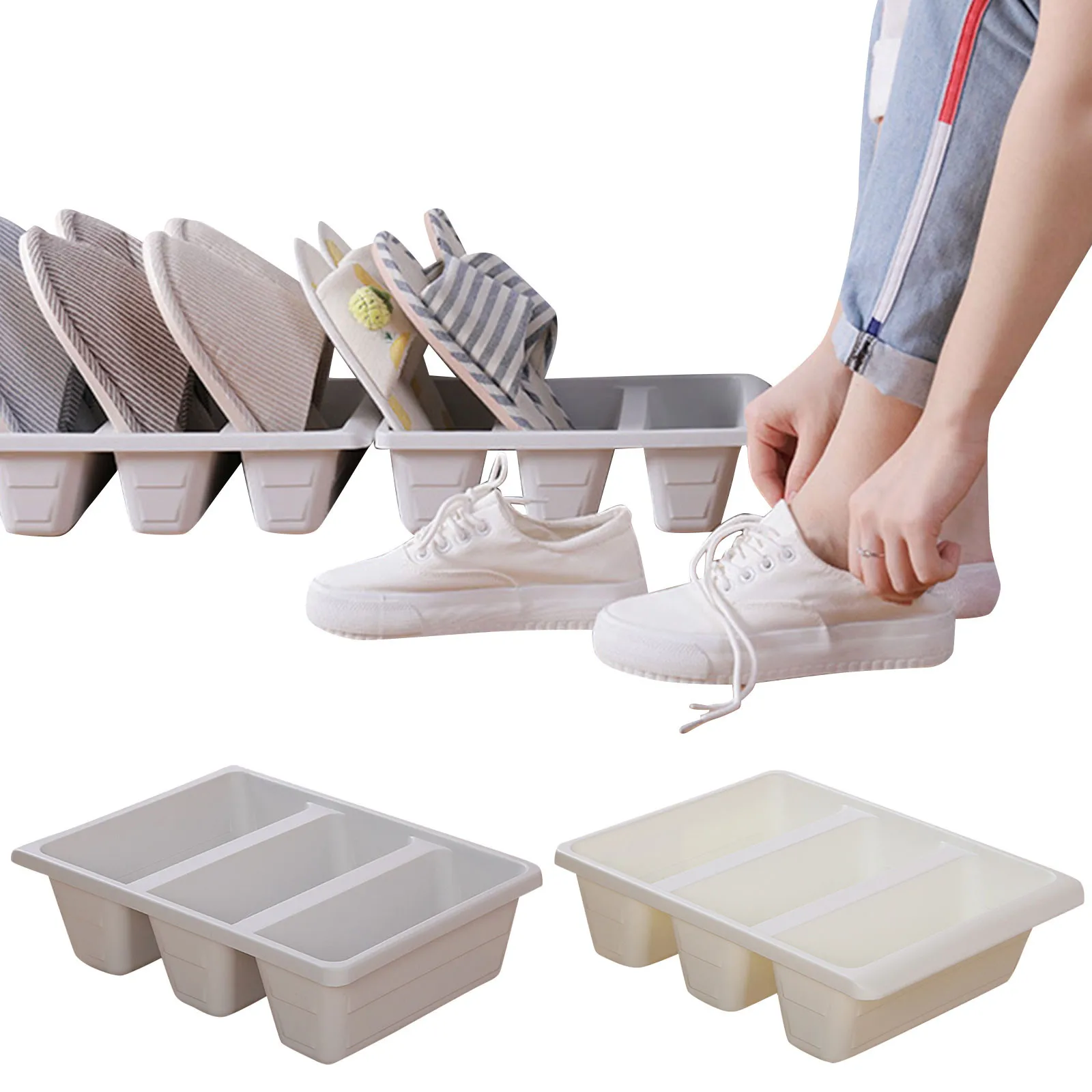 Simple Modern Nordic Style Vertical Economy Slippers Rack Space Organizer Plastic Shoe Cabinet Home Hotel Shoes Holder Storage