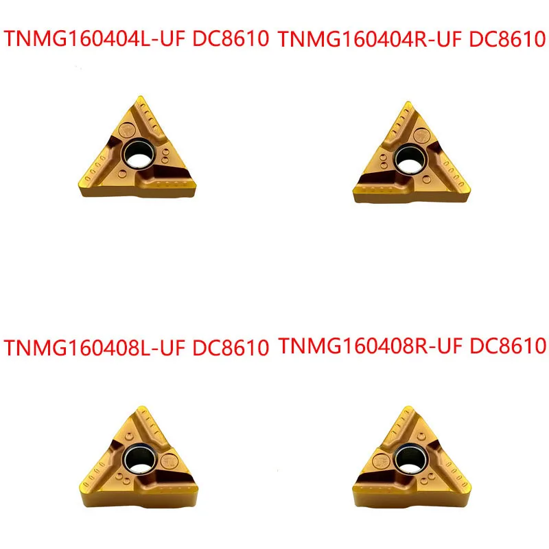 10 pz inserti in metallo duro TNMG160408 UF tornio originale di alta qualità utensile da tornio in acciaio inossidabile temprato