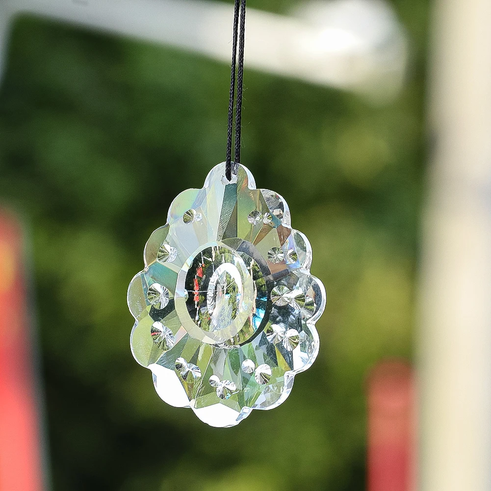 6cm Peacock Crystal Pendant Transparent Faceted Ornament Hanging Suncatcher for Window Garden Decor Gift Elegant Light Reflector