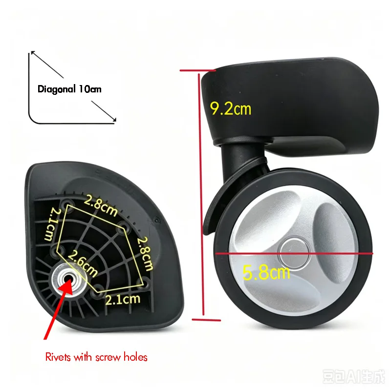 1 Pair Universal Luggage Wheel Replacement Accessories Suitcase Trolley Box Repair Pulley Parts