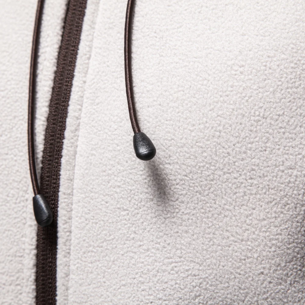 AIOPESON Herren Fleecejacke mit mehreren Taschen, Kapuze, durchgehendem Reißverschluss, Wildlederkapuze, Streetwear, Herbst-Winter, warme Oberbekleidung – Detail 11