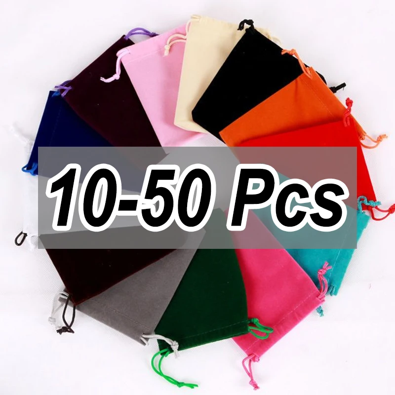 Coloful High Quality Jewelry Velvet Display Pouch Drawstring Velvet Bags for Decoration, Wedding Present Pocket & Gift Bags