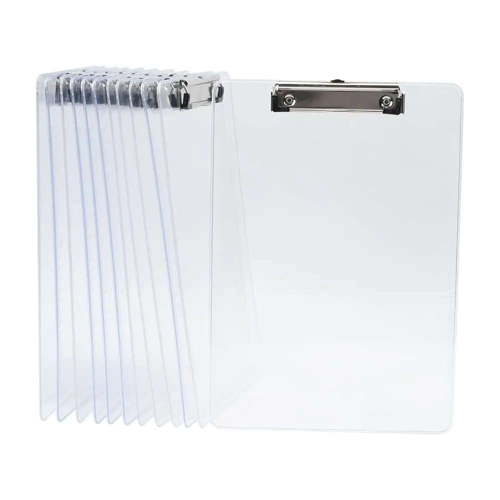 

Plastic Clipboards A4/Letter Size (12.5\ x 9\ Inch),12 Pack Transparent Colored Writing Boards with Hanging Loops & Low-Profi