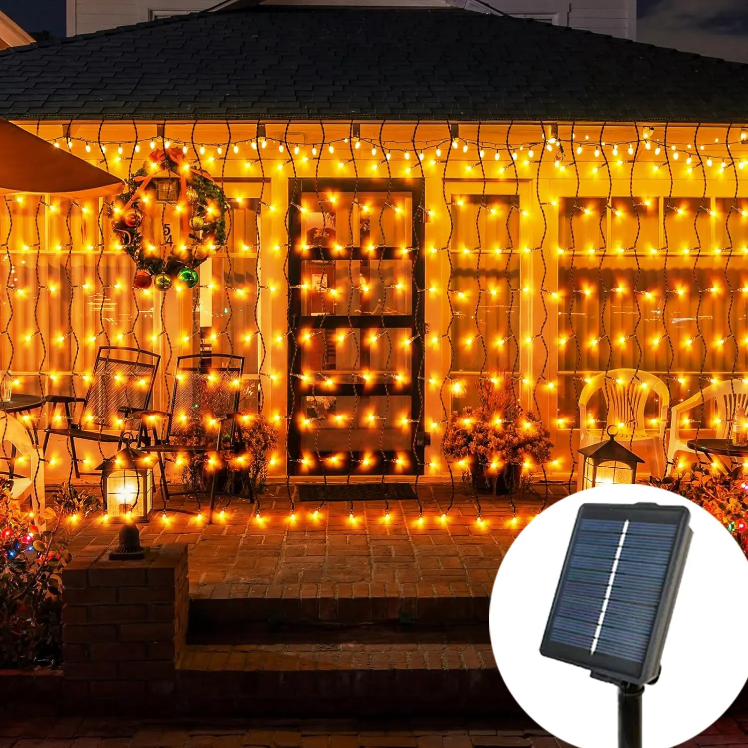 

Fairy Lights Outdoor 3/6M Christmas Garden Decor Wedding Party LED Solar Curtain Lights String Garland Pavilion Yard Decoration