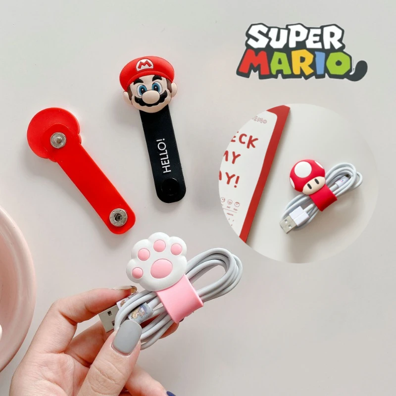 Gioco Super Marios avvolgicavo avvolgicavo multifunzione Cable Organizer Protector segnalibro auricolare linea dati regali carini