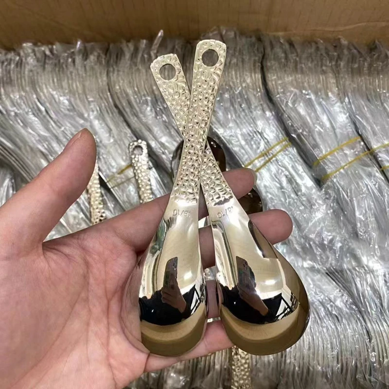 Dessert Fruit Stainless Steel Spoon Set Large Capacity Mirror Polished Cutlery Home Kitchen Soup Tableware Utensils