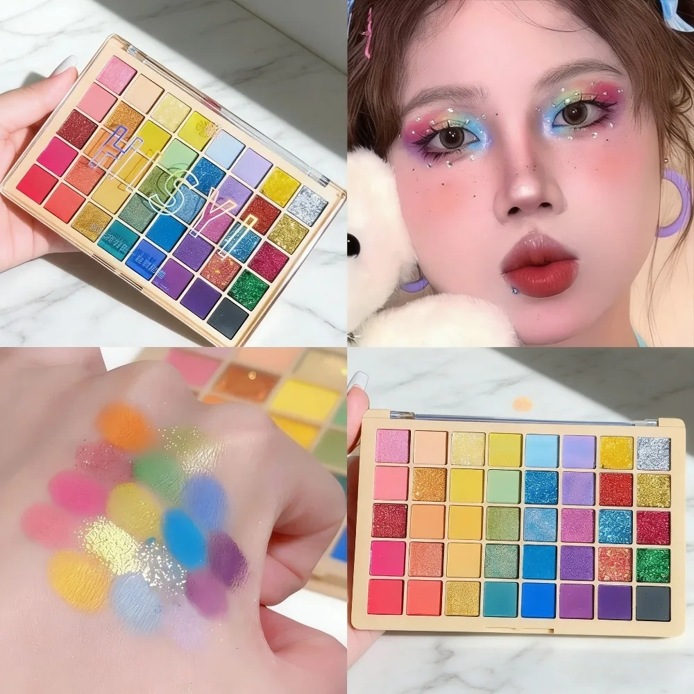 40 colors eyeshadow set matte and pearlescent for music festival performance stage green blue pink perfect as Mothers Day gift