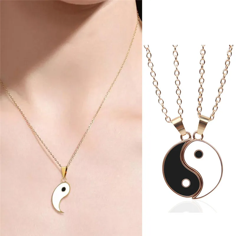 Wu 2022 New Jewelry Alloy Tai Chi Woven Bracelet Eight Eight Yin and Yang Pendant Stitching Necklace Hand Woven Rope Jewelry Set