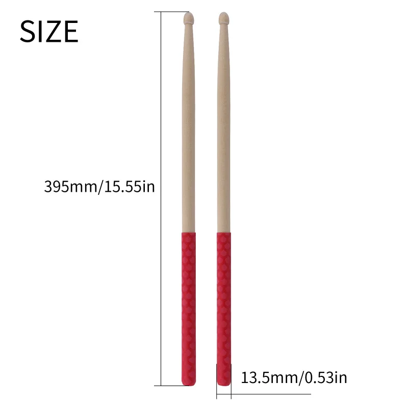 1-Pair Drumstick Non-slip Drum Sticks 5A Maple Triangular Tips Non-slip Wrapped Handles Musical Instrument Drum Set Accessories