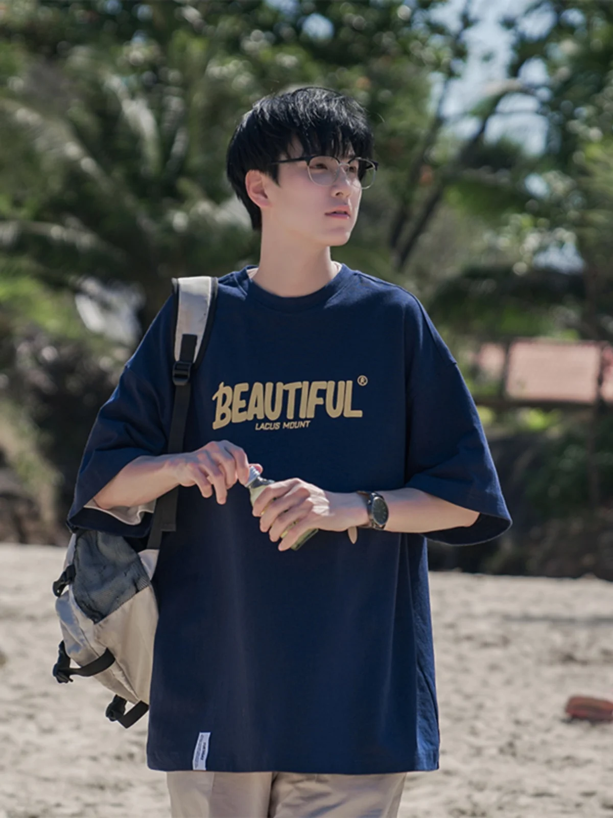 

Мужская летняя футболка из чистого хлопка Heavyweight, модный американский бренд, с принтом, универсальная, трендовая, с коротким рукавом