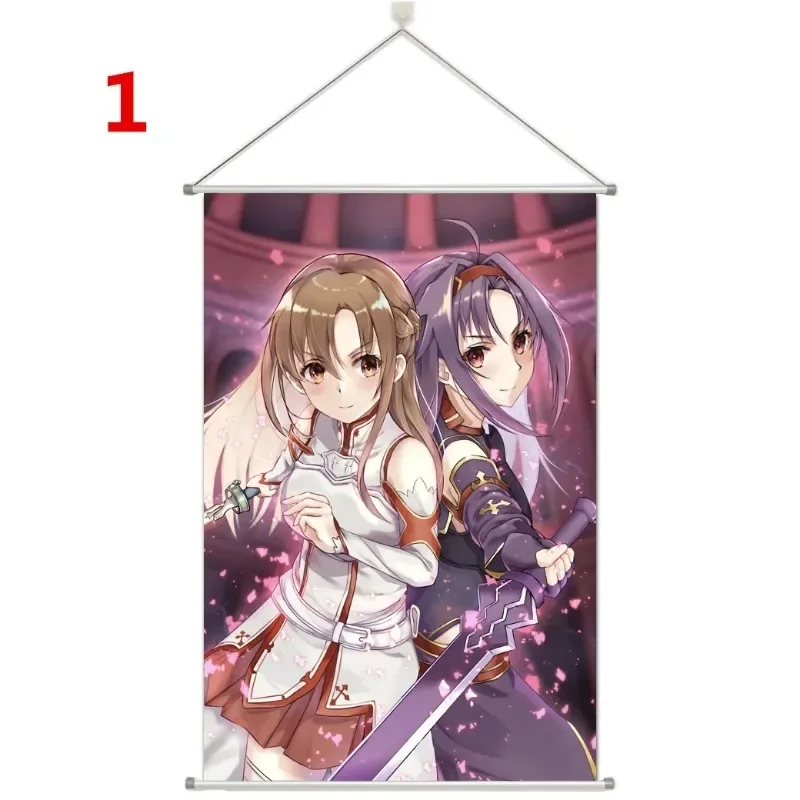 Sword Art Online  Konno Yuuki Asuna Aesthetic Print Posters Wall Art Canvas Painting Living Room Bedroom Decor No Frame view 2
