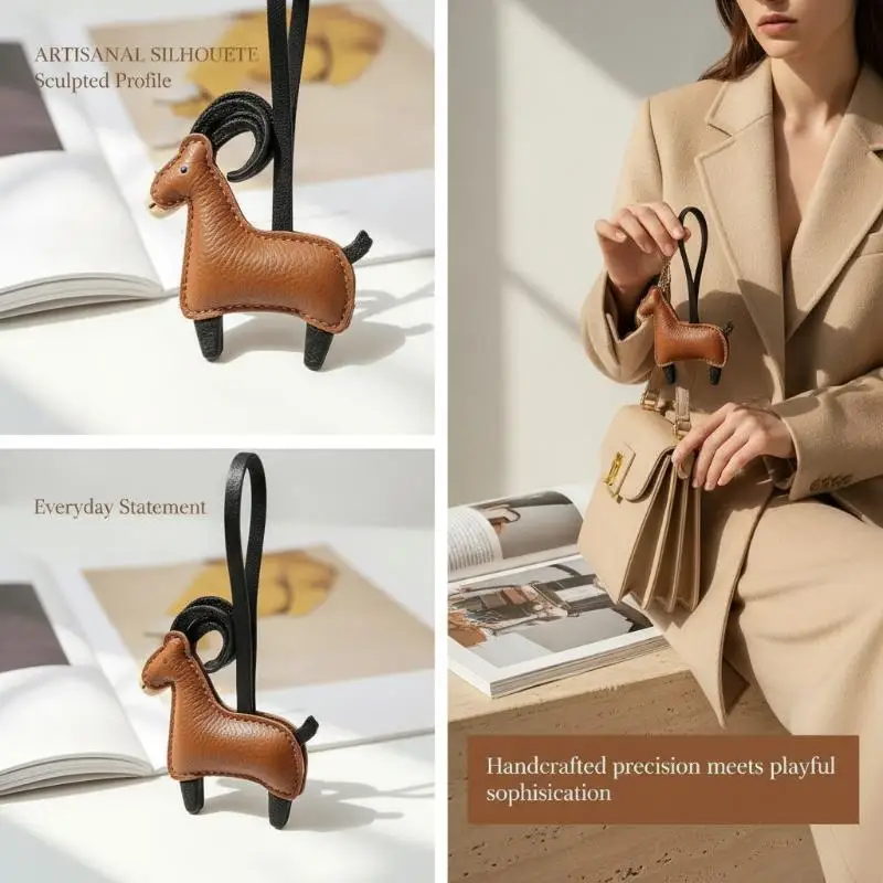 Hochwertiger Schlüsselanhänger aus PU-Leder mit Schaf-Motiv, langlebiger, weicher Schlüsselring, mehrfarbig, Reise-Taschenanhänger, Geschenk zum Thanksgiving für die Familie – Detail 5