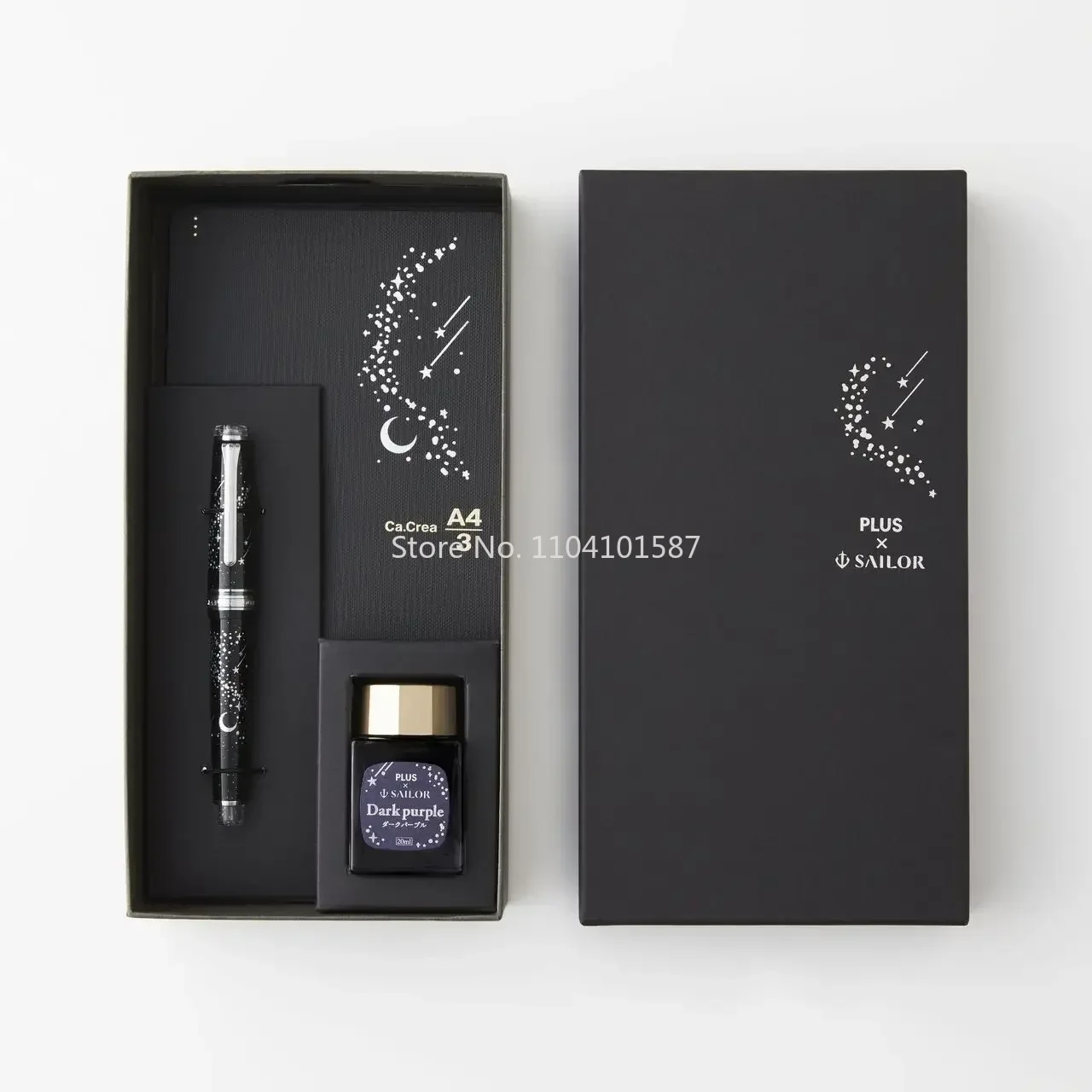 Original SAILOR X PLUS Limited Starry Sky Resin Fountain Pen Meteor Moon Ink Set 14K Gold Nib Writing Business Christmas Gift