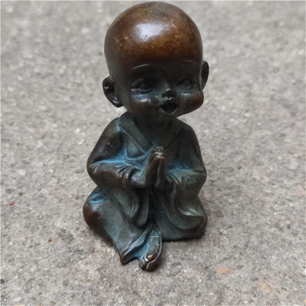 

Copper Meditation Child Buddha Tea Pet Ornament Small Monk Small Ornament