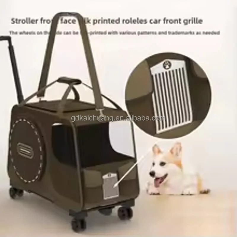 Large Capacity Detachable Hand Push Pet Stroller Breathable Transport Cart for Small Medium Dogs Cats Outdoor Travel Goods