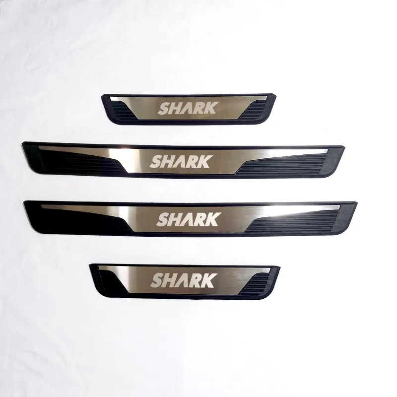 4Pcs/SET Stainless Steel Plastic For 2024 2025 Byd Shark Auto Door Sill Pedal Scuff Plate Decoration Cover Car Accessories