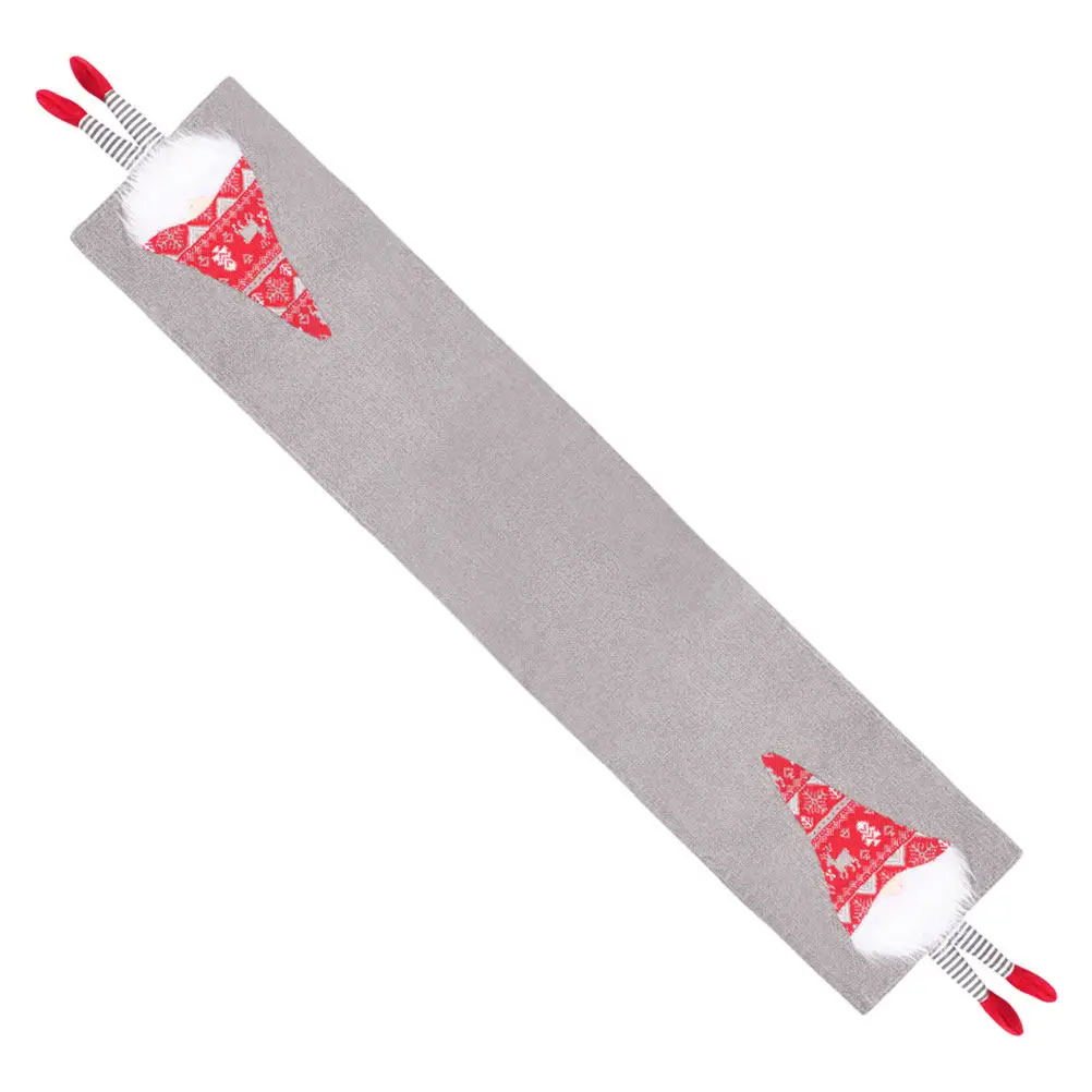 Christmas Table Runner Faceless Design Festive Decorative Tablecloth for Home Restaurant Holiday Party Xmas Dinner Table