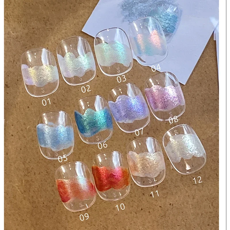 15ml Fairy Powder Blooming Gel Nail Polish Smoke Effect Gel Lacquer Blossom Nail Gel Gradient Fairy Varnish Manicure 12 Colors