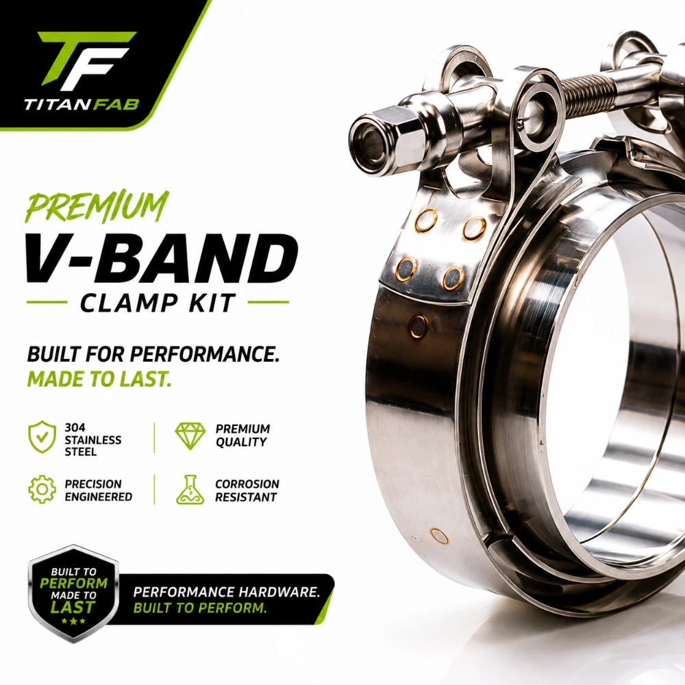 304 Stainless Steel 2' 2.25' 2.5 3 Inch 51 63 76 MM V Band Clamp Turbo Exhaust Pipe Vband Clamp Male Female Flange V Clamp Kits