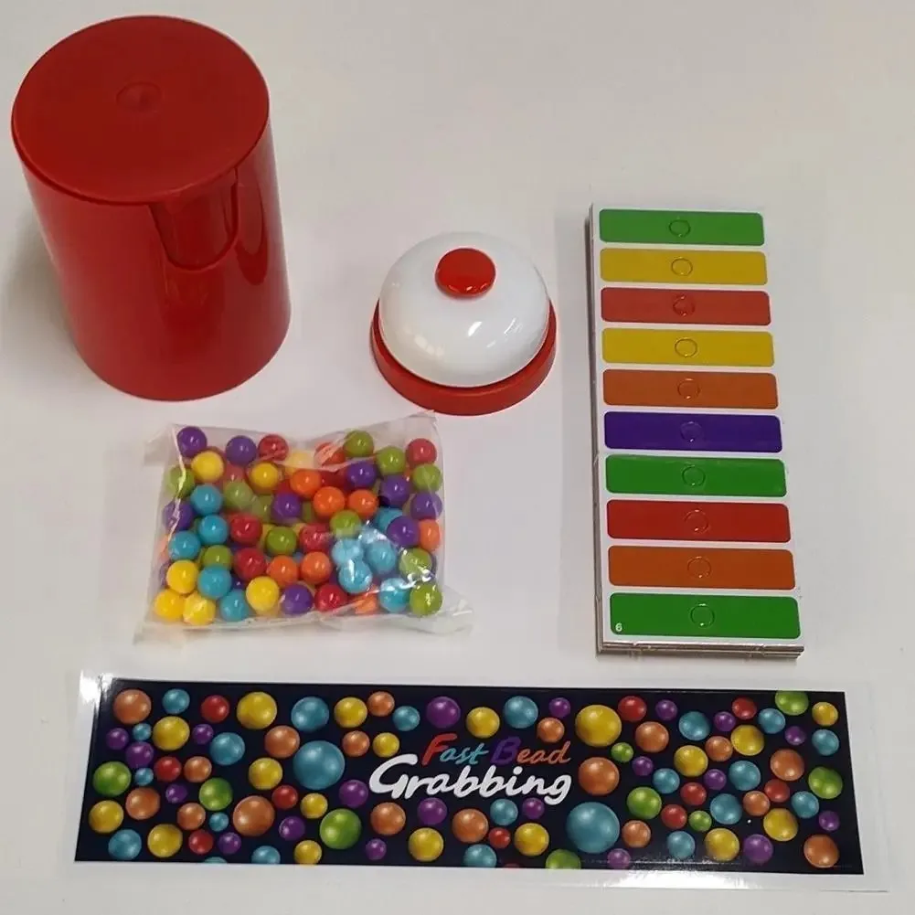 Match Color Line Bingo Board Games For Adult Kids Reaction Training Toys Fun Fast Bead Grabbing Two-player Game with Bells&！！