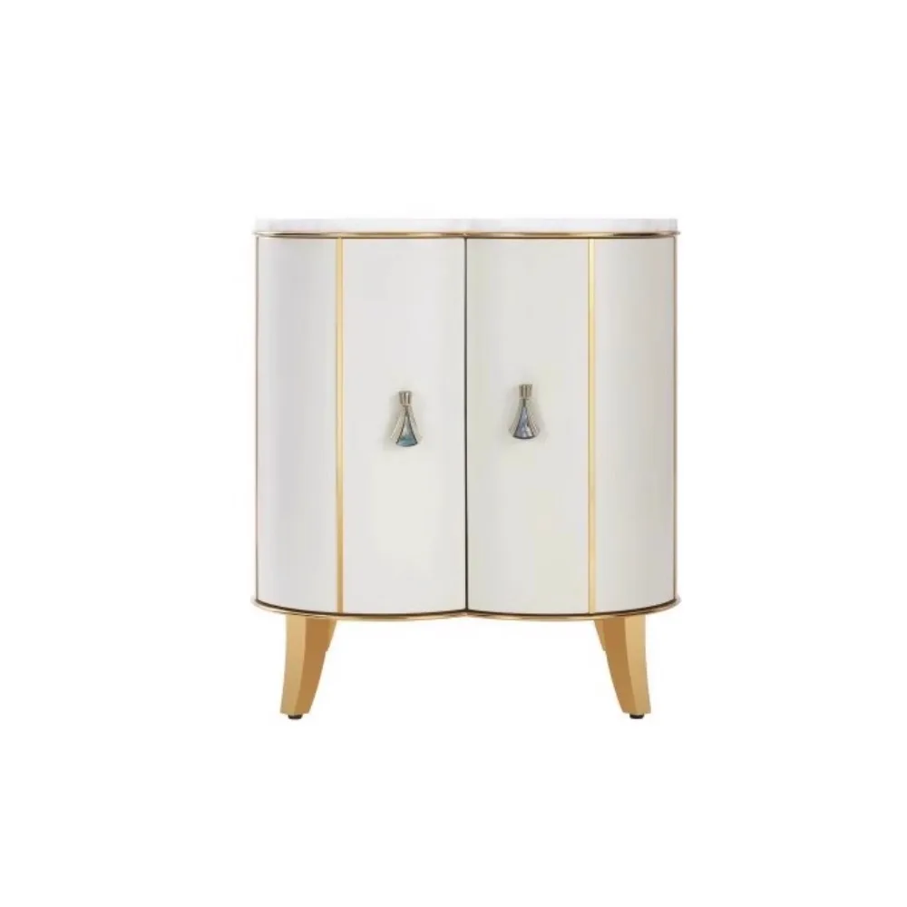 

Petal edge sofa corner table modern light luxury bedroom bedside table