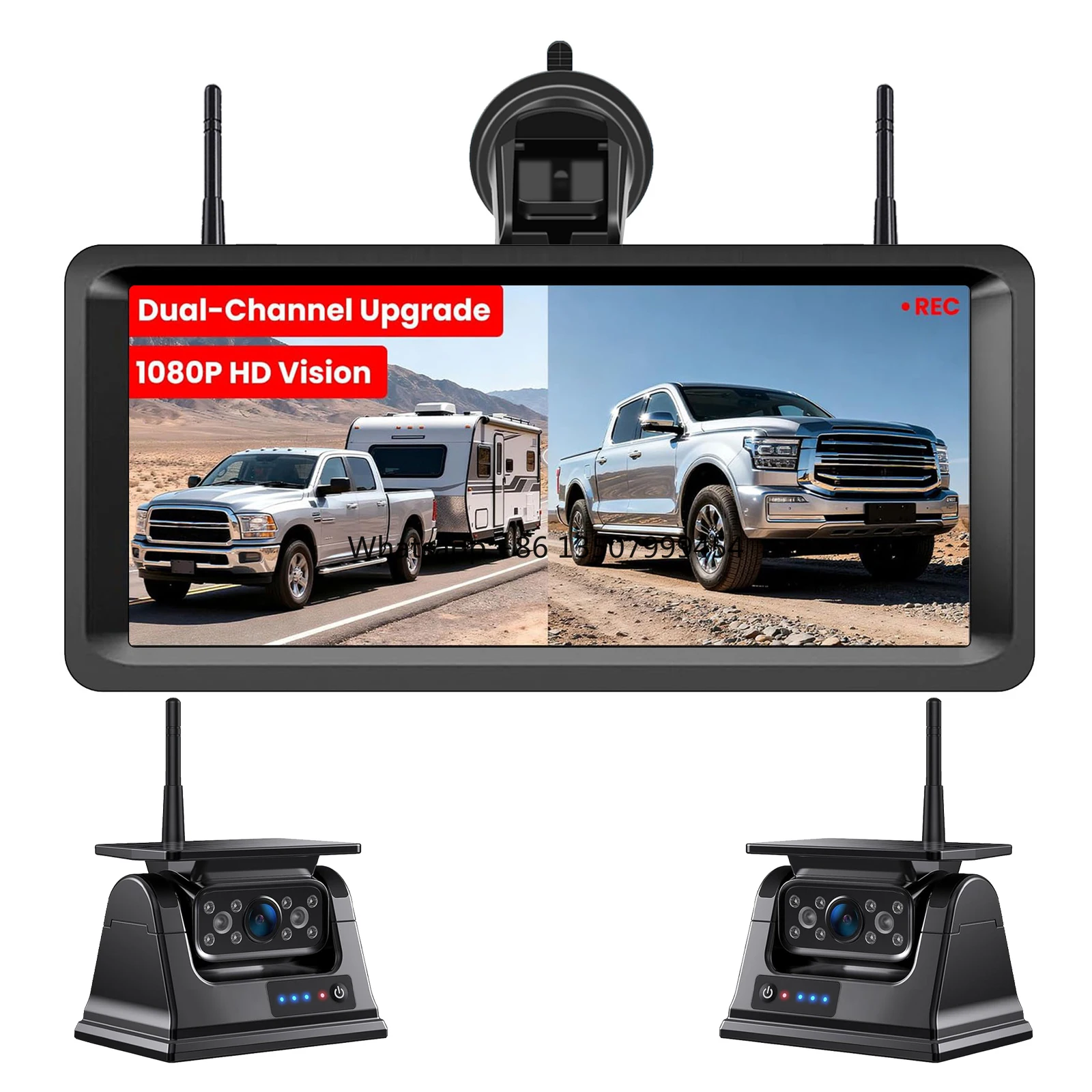 Solar Backup Camera Wireless for RVs and Trailers 7.2
