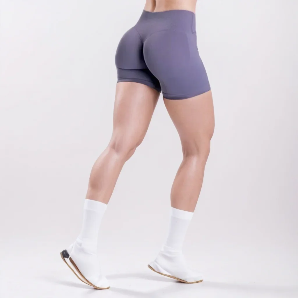 Vision Shorts 4.5'' Crossover Waist Seamless Yoga Shorts Hip Lifting Women Workout Gym Shorts Fitness Scrunch Bum Sports Shorts - Image 6