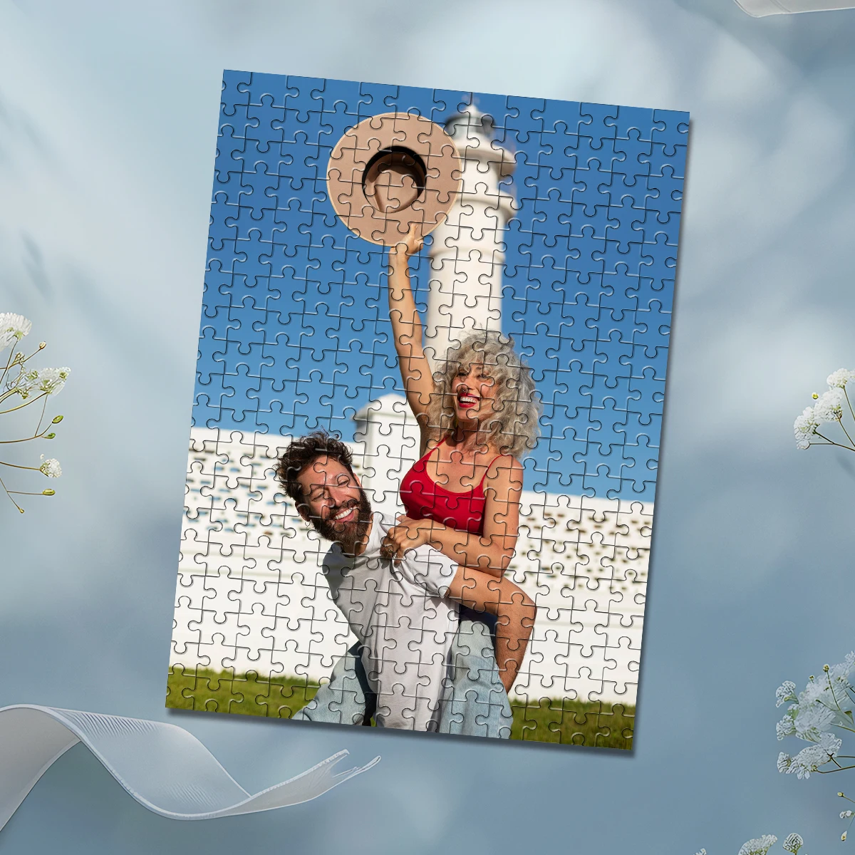 35/300/500/1000pcs Personalized Custom Photo Puzzle Tourist Photos Keepsake Special Occasion Commemoration Room Decoration