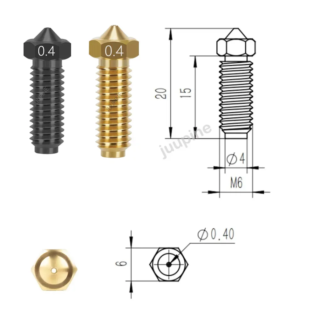 For Anycubic Kobra 3 Nozzle  Kobra 3 Combo Hotend Nozzle 0.2 0.4 0.6 0.8 Hardened Steel Brass Nozzle For Anycubic Kobra3 Parts