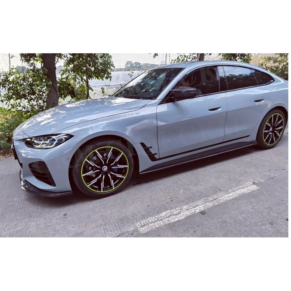 

Удлинитель боковых юбок из углеродного волокна для BMW 4 серии G26 2020+, рокерная пластина, разделитель губ, бампер, боковой спойлер, комплекты кузова