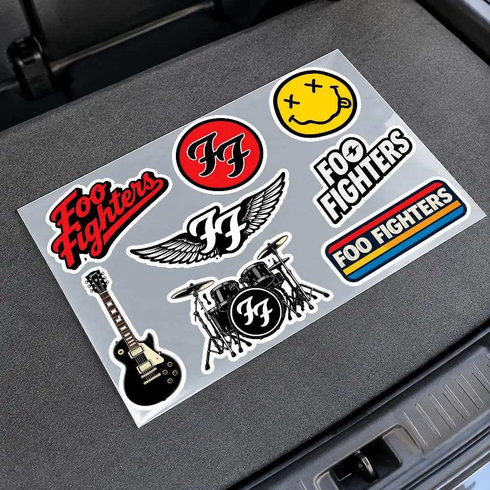 F-Foo F-Fighters Motorcycle Sticker Set Reflective Decals For Helmet Fuel Tank Fairing Body Custom Bike Graphics Kit