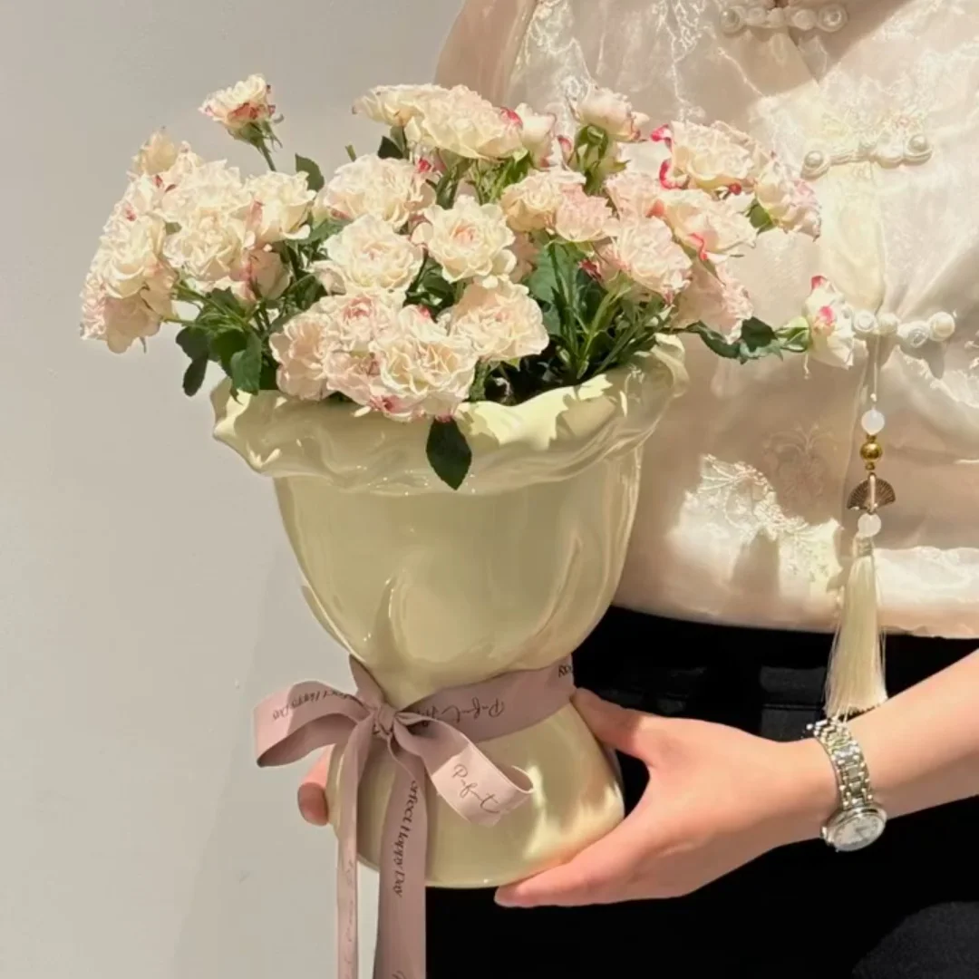 

Creative Cerc Cr Flower Vase Bouquet Home Dining Room Living Room Decoration Handheld Flower Pot Fem Sle