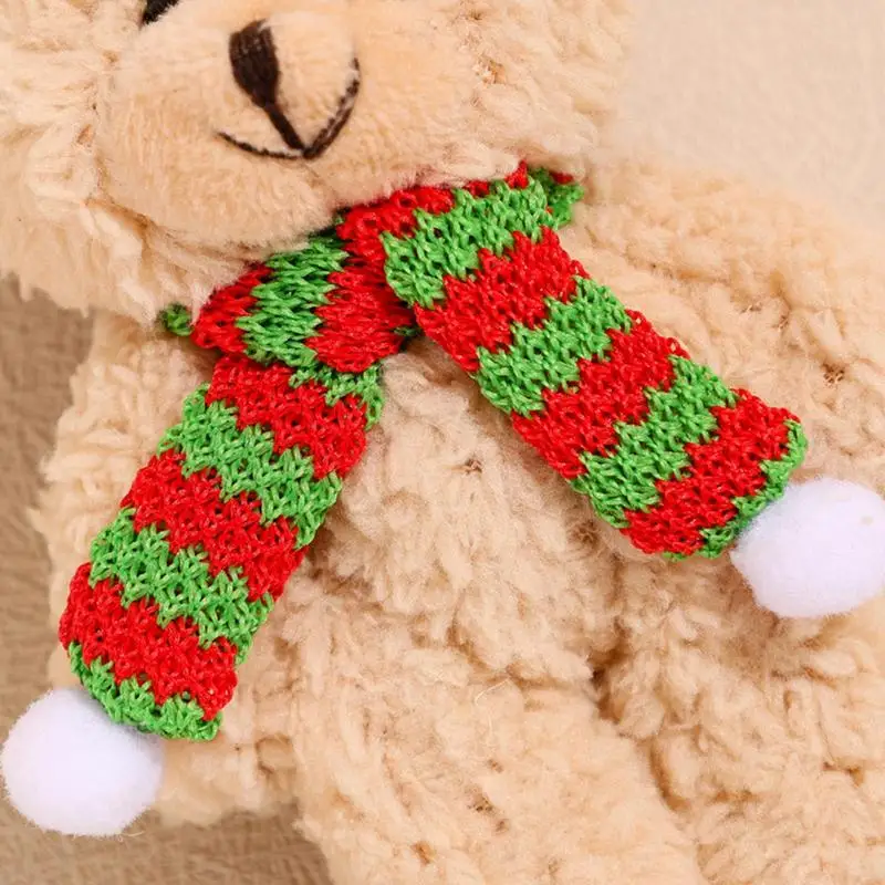 Kawaii Kerst Teddybear Pluche Speelgoed Schattige Knuffels Draagt Sjaal Met Hoed Knuffels Pop Vakantie Decoraties