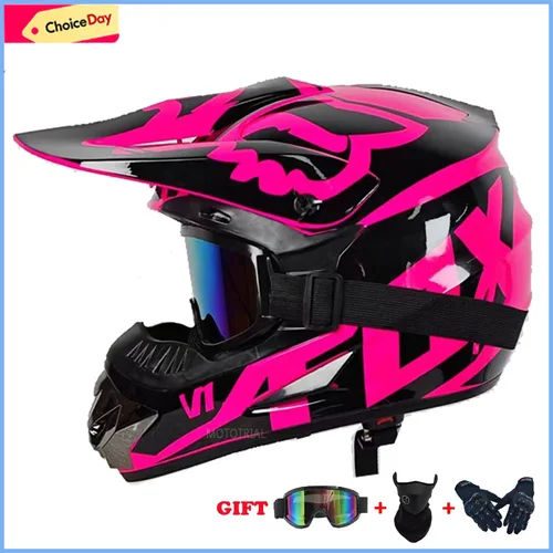 Casco de motocicleta para niños y jóvenes, protección de seguridad, todoterreno, DOT