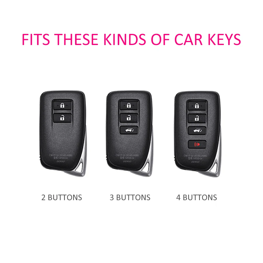 For Lexus ES IS RX NX LX RC GS 300 300h 350 450h 200t Metal Leather Car Key Fob Cover Case Keychain Accessories