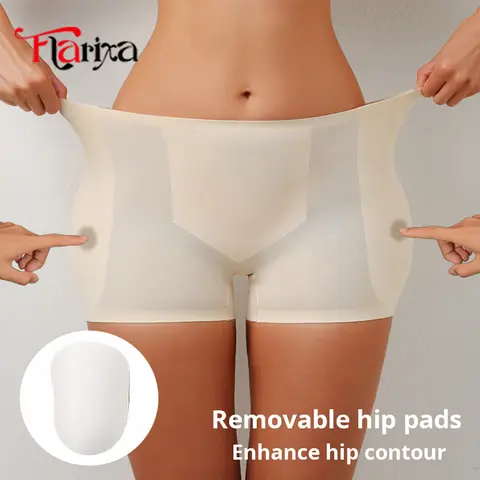 Flarixa Hip Pads Shapewear Panties Butt Lifter Shaper Tummy Control Underwear Boxers Enhance Buttocks Modeling Shorts Ice Silk
