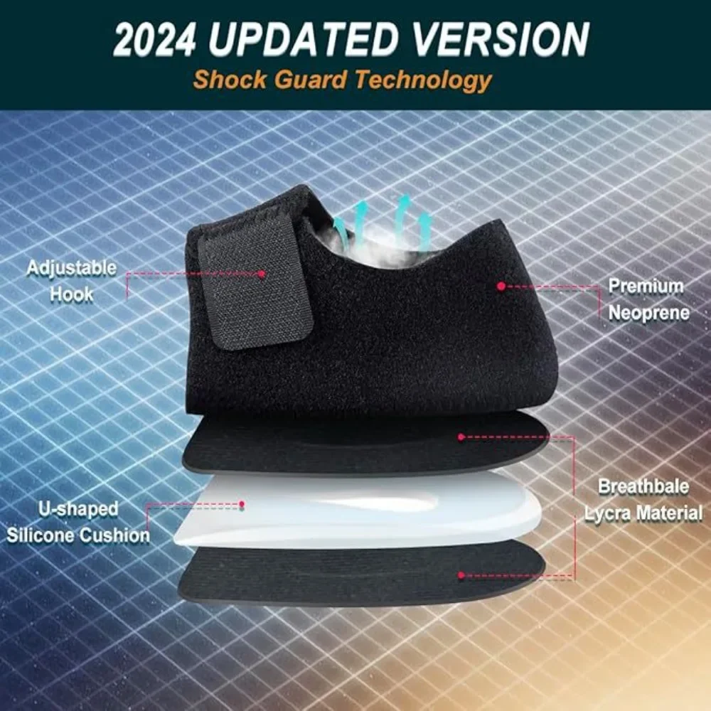 1 Pair Silicone Heel Pads, Shock Absorption, Relieving Leg Pressure, Adjustable Straps, Prevent Slipping Insoles - view 3