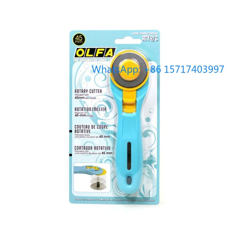 Японское роликовое лезвие OLFA RTY-2/C по индивидуальному заказу (пачворк), 45 мм, новое цветное круглое лезвие Японское роликовое лезвие OLFA RTY-2/C по индивидуальному заказу (пачворк), 45 мм, новое цветное круглое лезвие