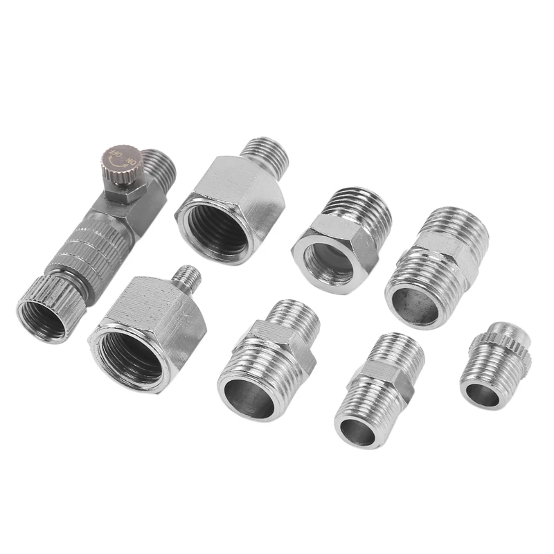 10Pcs Airbrush Adapter Set ,Airbrush Quick Release Disconnect Fitting Connector Female Couplings Braided Airbrush Hose