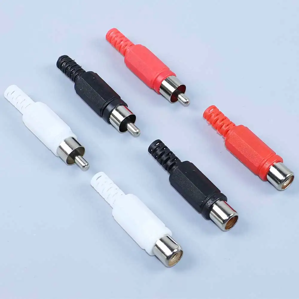 YanXi 5-30PCS RCA Male Female Plug AV Lotus Audio Socket Connector With Plastic Shell Welding Adapter For Audio Video Speaker