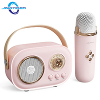 Retro Portable Karaoke Bluetooth Speaker Home KTV Singing Speaker HIFI Bass Stereo Handfree Call Wireless Microphone FM Radio