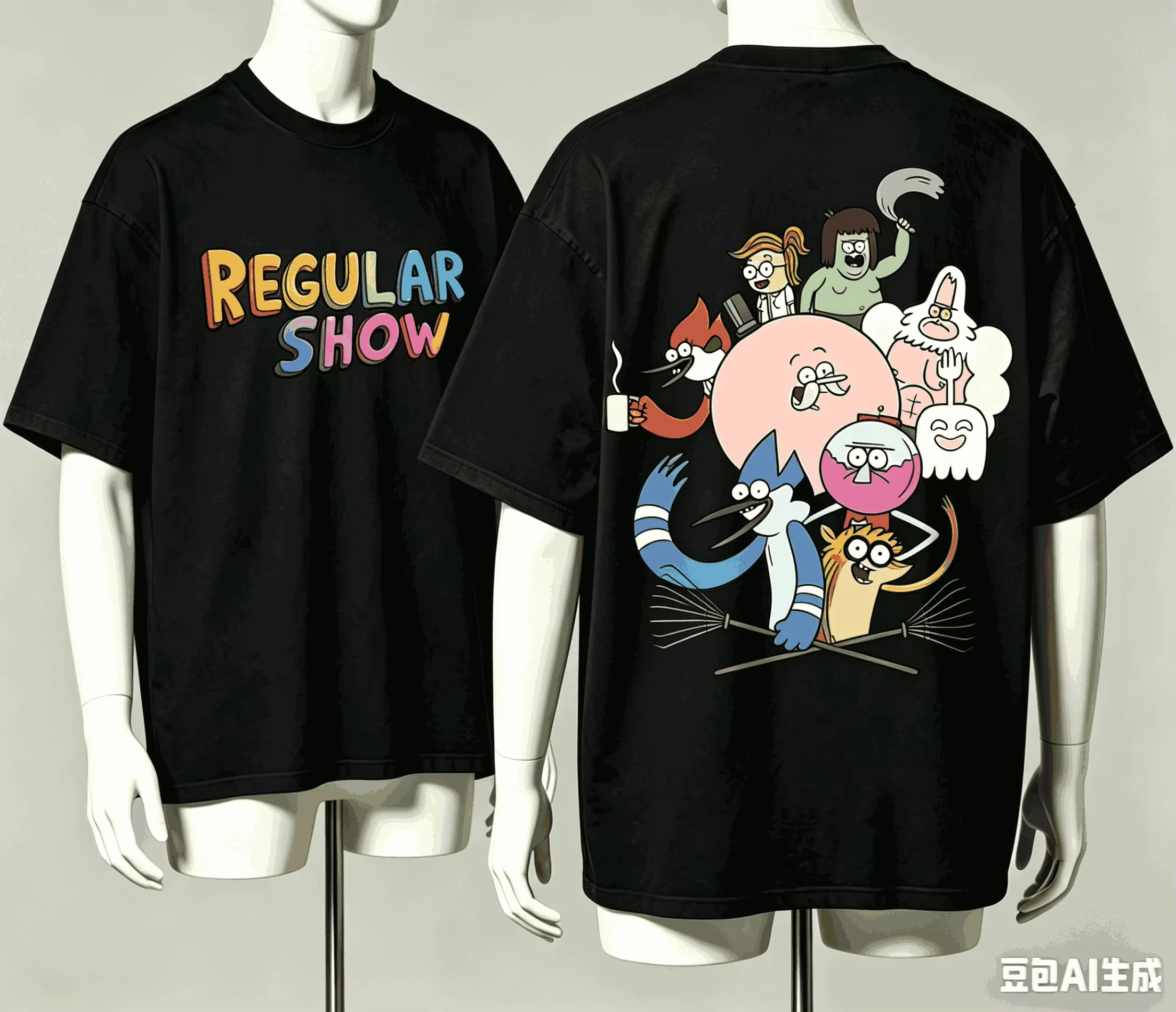 Regular Show Plus Size Streetwear Trendy Cotton Oversized Unisex New Model personality Clothes Print T-Shirt Short high quality