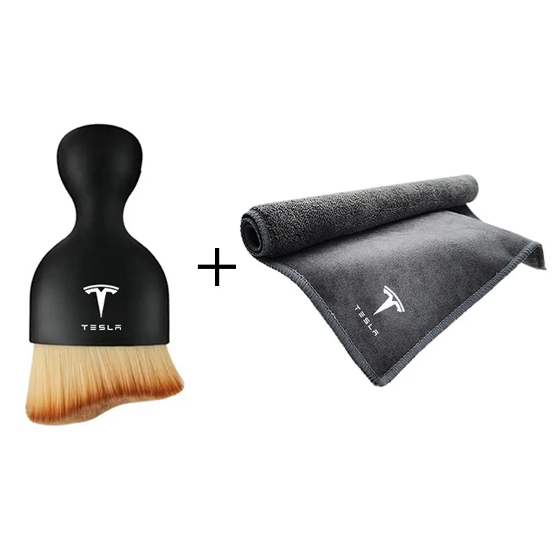 For Tesla Model 3 Y Car Interior Cleaning Soft Brush Tool Dust Remover Suede Fleece Microfiber Wash Towel Car Cleaning Rag Cloth