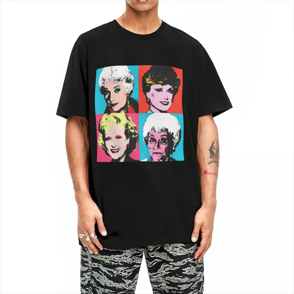 Golden Warhol Girls Betty White Men T Shirt Women Power Leisure Tees Short Sleeve Crew Neck T-Shirt Pure Cotton Gift Clothing