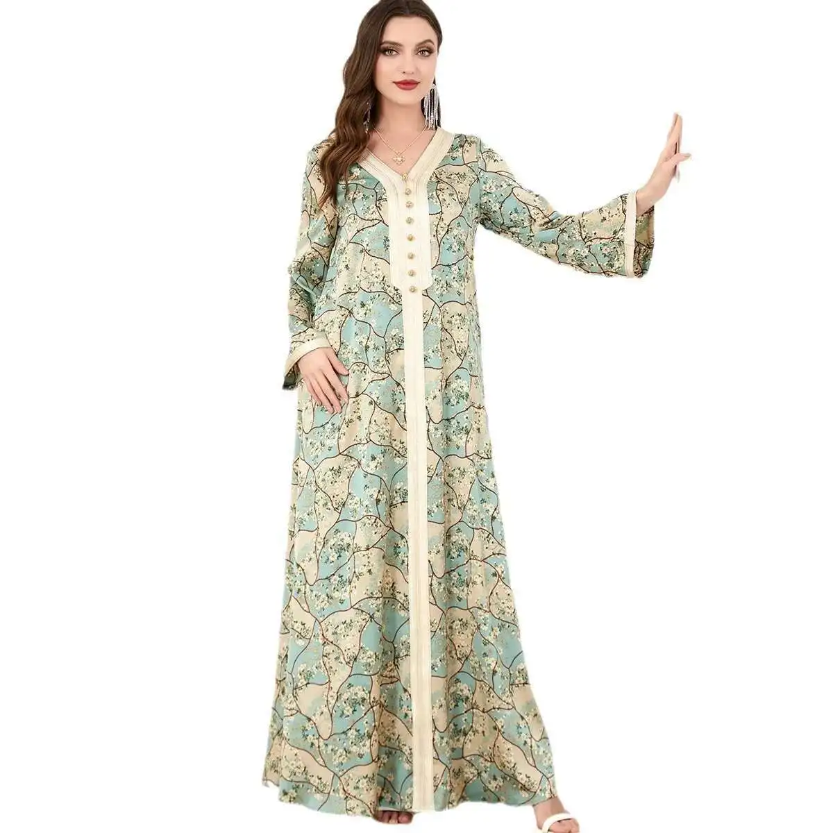 3220muslim Gown for Women in Autumn Maxi Butterfly Musulman 2025 Muslim Long Dress Robe Abaya Ramadan Dubai Luxury Islam Elegant