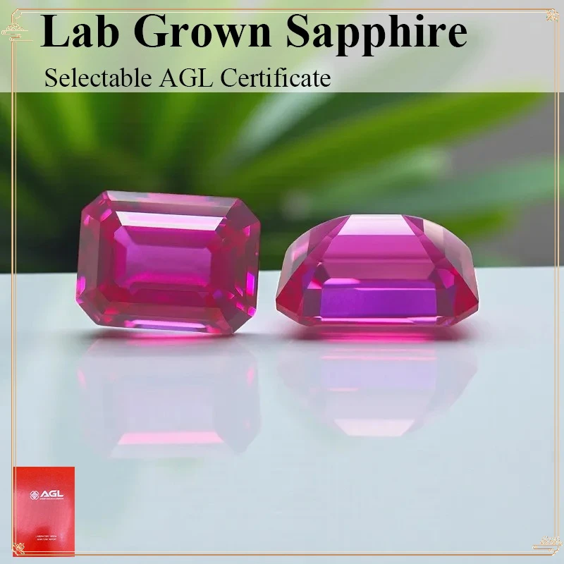 

Hot Pink Lab Grown Sapphire Emeralds Cut Loose Gemstone For Jewelry DIY Making Selectable AGL Certificate