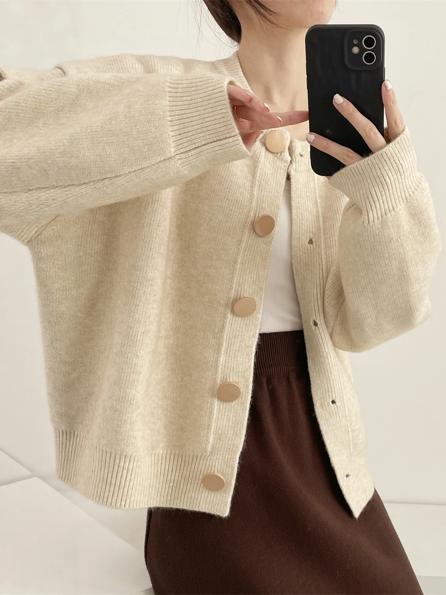 Soft Knitted Open Cardigan Women's Loose Fit Vintage Button up Sweater Spring Autumn Winter Layering Comfortable Casual Outer...