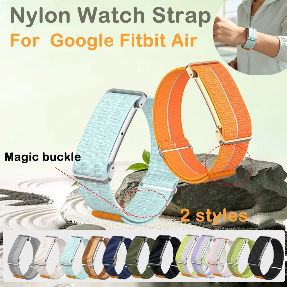 2 Stück Neues Nylon-Uhrenarmband für Google Fitbit Air, Unisex, atmungsaktiv, modisch, Sport-Ersatzband für Google Fitbit Air