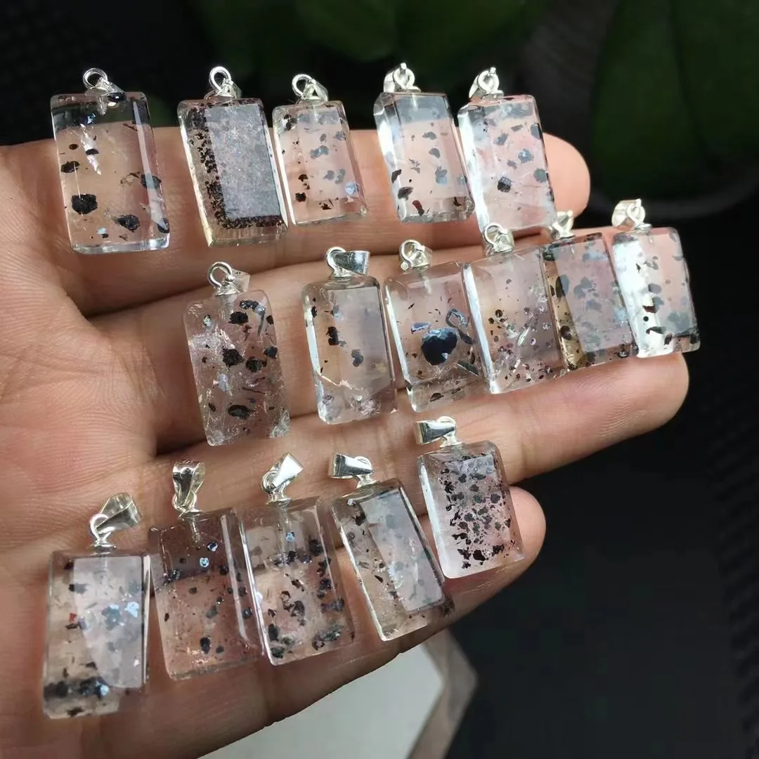 Unit One Piece 925 Silver With 18*22mm Natural Super Seven Quartz Crystal Square Plate Pendant