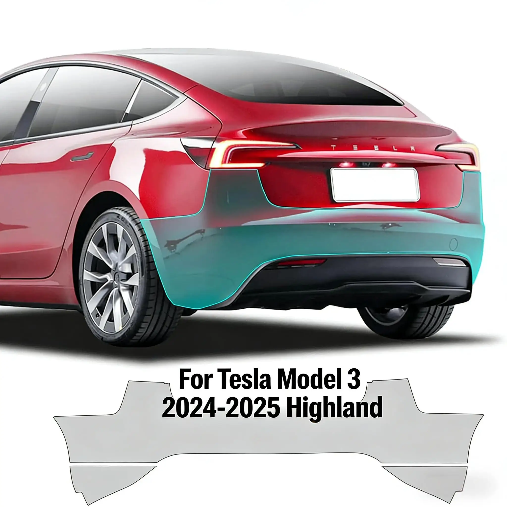 

8.5Mil TPU Bumper Paint Protection Film For Tesla Model 3 2024-2025 Highland Pre-cut PPF Clear Bra Body Anti-Scratch Resistant